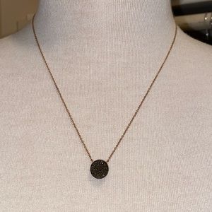 Fossil Black Sparkle Stone Gold Necklace